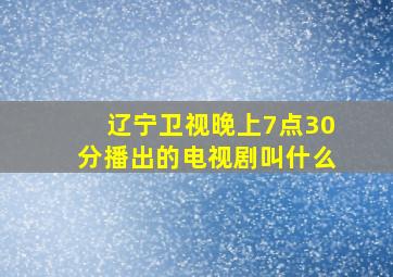 辽宁卫视晚上7点30分播出的电视剧叫什么