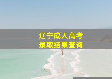 辽宁成人高考录取结果查询