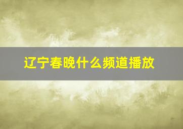 辽宁春晚什么频道播放