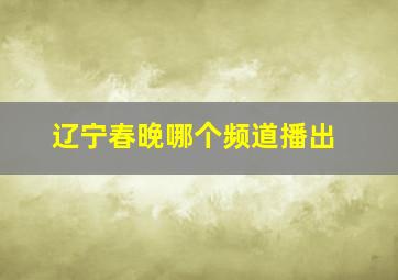 辽宁春晚哪个频道播出