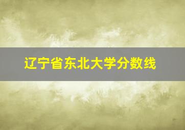 辽宁省东北大学分数线