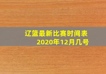 辽篮最新比赛时间表2020年12月几号