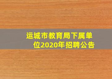 运城市教育局下属单位2020年招聘公告