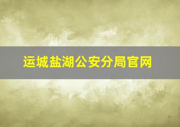 运城盐湖公安分局官网