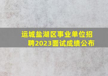 运城盐湖区事业单位招聘2023面试成绩公布