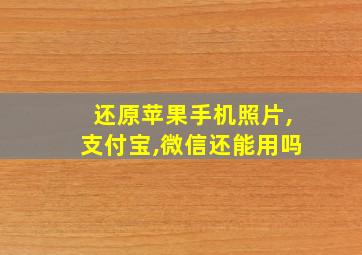 还原苹果手机照片,支付宝,微信还能用吗