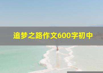 追梦之路作文600字初中