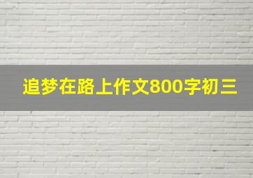 追梦在路上作文800字初三