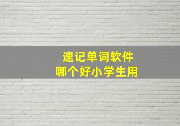 速记单词软件哪个好小学生用