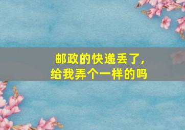 邮政的快递丢了,给我弄个一样的吗