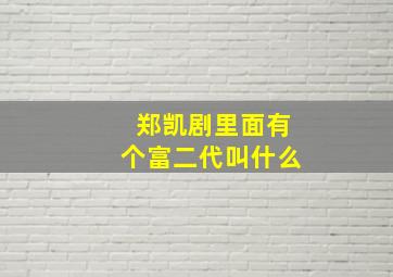 郑凯剧里面有个富二代叫什么