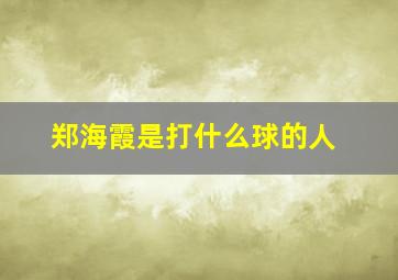 郑海霞是打什么球的人