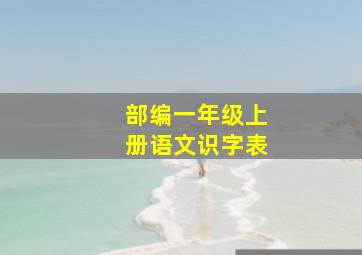 部编一年级上册语文识字表