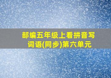 部编五年级上看拼音写词语(同步)第六单元