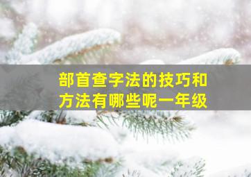 部首查字法的技巧和方法有哪些呢一年级