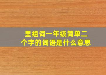 里组词一年级简单二个字的词语是什么意思