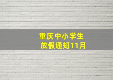 重庆中小学生放假通知11月