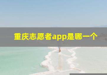 重庆志愿者app是哪一个