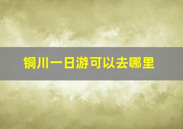 铜川一日游可以去哪里