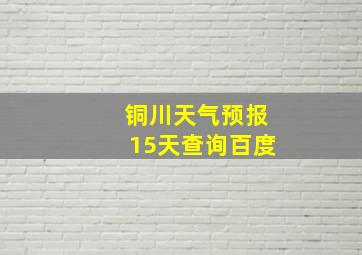 铜川天气预报15天查询百度