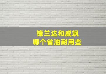 锋兰达和威飒哪个省油耐用些