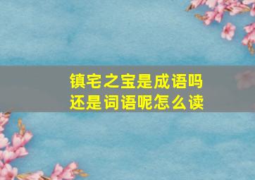 镇宅之宝是成语吗还是词语呢怎么读