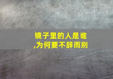 镜子里的人是谁,为何要不辞而别