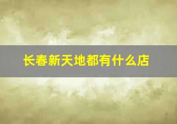 长春新天地都有什么店