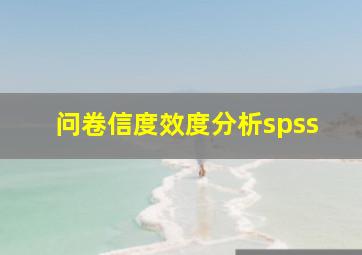 问卷信度效度分析spss