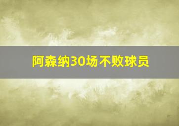 阿森纳30场不败球员