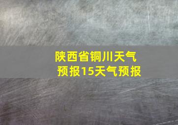 陕西省铜川天气预报15天气预报