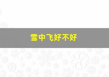 雪中飞好不好