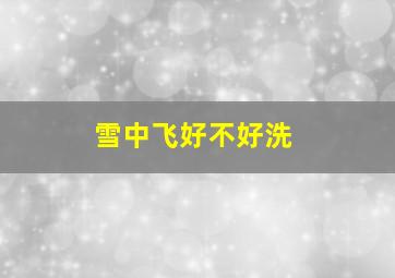 雪中飞好不好洗