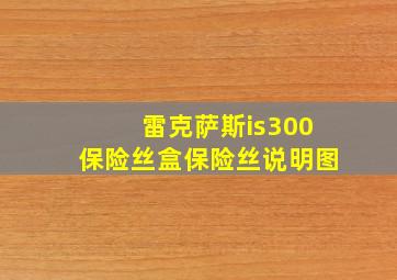 雷克萨斯is300保险丝盒保险丝说明图