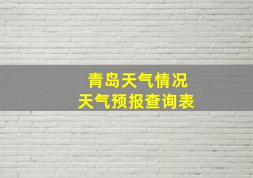 青岛天气情况天气预报查询表