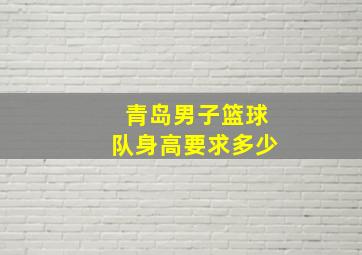 青岛男子篮球队身高要求多少