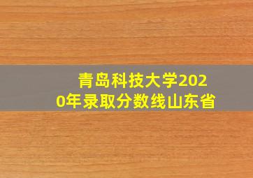 青岛科技大学2020年录取分数线山东省