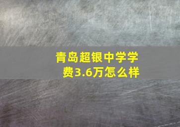 青岛超银中学学费3.6万怎么样