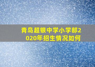 青岛超银中学小学部2020年招生情况如何