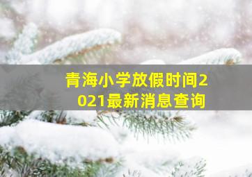 青海小学放假时间2021最新消息查询