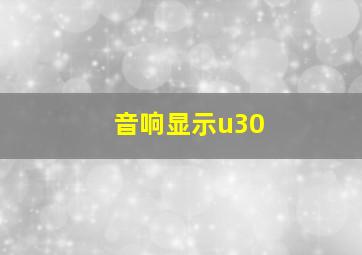 音响显示u30