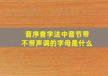 音序查字法中音节带不带声调的字母是什么