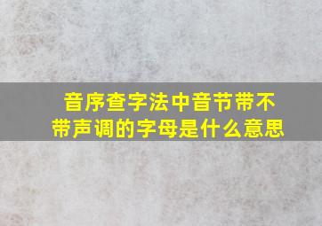 音序查字法中音节带不带声调的字母是什么意思