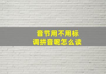 音节用不用标调拼音呢怎么读