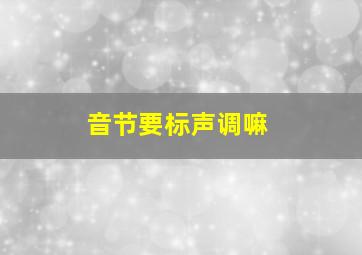 音节要标声调嘛