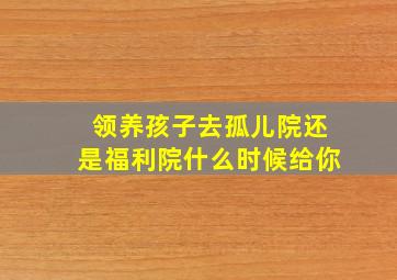 领养孩子去孤儿院还是福利院什么时候给你