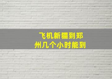 飞机新疆到郑州几个小时能到