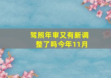 驾照年审又有新调整了吗今年11月