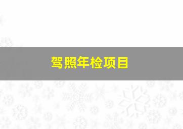 驾照年检项目