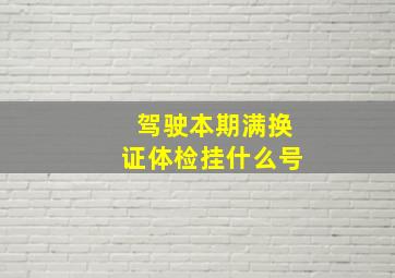 驾驶本期满换证体检挂什么号